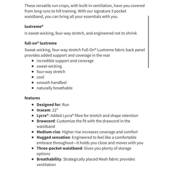 Lululemon Pace Rival Running Crop 22” Leggings Tender Violet Purple Black 4 - Picture 3 of 16